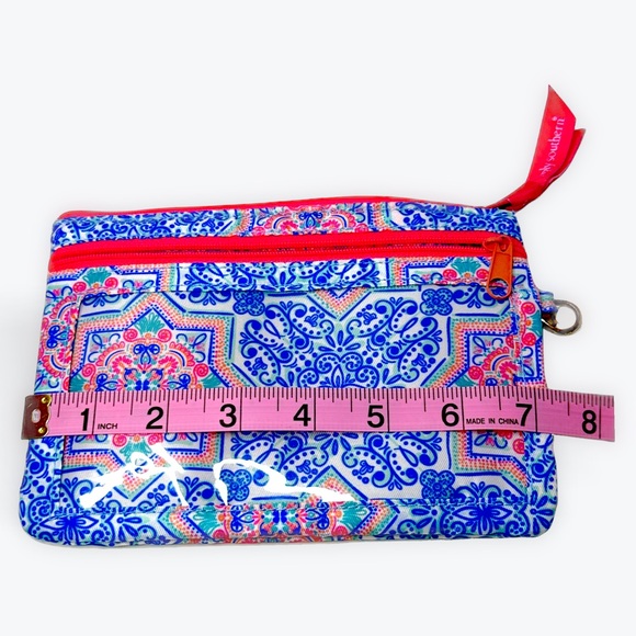 Women’s SIMPLY SOUTHERN Blue and Pink Phone Zip Wristlet - Picture 3 of 5